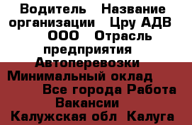 Водитель › Название организации ­ Цру АДВ777, ООО › Отрасль предприятия ­ Автоперевозки › Минимальный оклад ­ 110 000 - Все города Работа » Вакансии   . Калужская обл.,Калуга г.